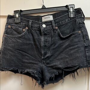 Agolde Black Jean Shorts Parker Distressed Cut-Offs sz26
